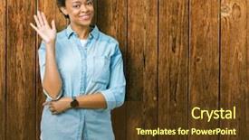  Presentation with african american weddig - Presentation theme featuring isolated background waiving saying hello background and a tawny brown colored foreground