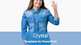  Presentation with denim - Audience pleasing theme consisting of isolated background waiving saying backdrop and a teal colored foreground