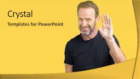  Presentation with saying - Presentation design consisting of isolated background waiving saying background and a yellow colored foreground