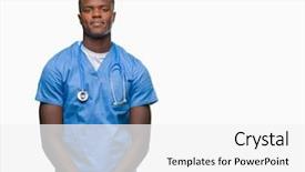  Presentation with doctor african - Presentation enhanced with isolated background wearing surgeon uniform background and a  colored foreground