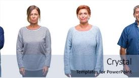  Presentation with people collage - PPT theme with isolated background with serious background and a light blue colored foreground