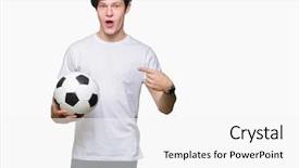  Presentation with football - PPT layouts enhanced with isolated background with surprise face background and a white colored foreground