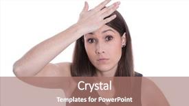  Presentation with forget - Slide set with isolated beautiful woman has forget background and a coral colored foreground