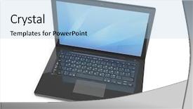  Presentation with mac - Theme featuring isolated black mac laptop background and a light blue colored foreground