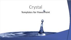  Presentation with impact - Slides featuring isolated blue drops are falling down and impact with liquid surface background and a white colored foreground