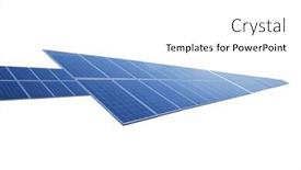  Presentation with solar panel - Audience pleasing PPT theme consisting of isolated blue solar panel against white backdrop and a white colored foreground