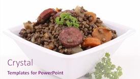  Presentation with lentils - Beautiful PPT theme featuring isolated-bowl-of-lentils backdrop and a sky blue colored foreground