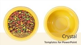  Presentation with dog food - Amazing slides having cup of tea with delicious cake and macaroons backdrop and a light gray colored foreground