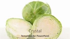  Presentation with brussels - Presentation theme featuring isolated brussels sprouts on white background background and a lemonade colored foreground