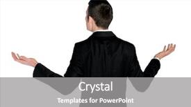  Presentation with 3d man business leader - Presentation design featuring isolated business man confused looking background and a gray colored foreground