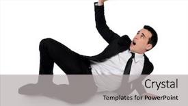  Presentation with 3d man business leader - Beautiful theme featuring isolated business man dodge something backdrop and a light gray colored foreground