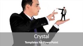  Presentation with finger - Colorful presentation design enhanced with isolated business man finger flipping backdrop and a  colored foreground