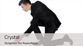  Presentation with of a helping hand - Amazing slide set having isolated business man help hand backdrop and a light gray colored foreground