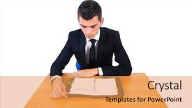  Presentation with reading - Presentation design consisting of intelegenc - 3d rendering of server background and a gray colored foreground