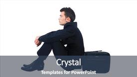  Presentation with 3d man business leader - Amazing slide set having isolated business man sitting backdrop and a  colored foreground