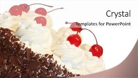  Presentation with cream - Beautiful slides featuring isolated cake with whipped cream backdrop and a white colored foreground