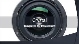  Presentation with lens - Slide set consisting of isolated camera lens background and a wine colored foreground