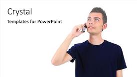  Presentation with rfid phone pay nfc - Amazing presentation having isolated casual man with phone backdrop and a  colored foreground