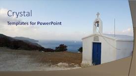  Presentation with next - Presentation theme having isolated-chapel-of-st-irini background and a light blue colored foreground