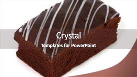  Presentation with cake brownies - Presentation theme enhanced with isolated chocolate cake background and a tawny brown colored foreground