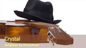  Presentation with classical guitar - PPT layouts enhanced with isolated classical guitar and hat background and a tawny brown colored foreground