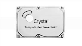  Presentation with hard disk - PPT theme enhanced with isolated computer hard disk background and a light gray colored foreground