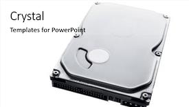  Presentation with hard disk - Slide set enhanced with isolated computer hard disk background and a white colored foreground