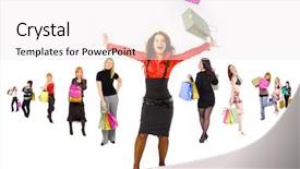  Presentation with concept - Cool new PPT theme with isolated concept buying things backdrop and a sky blue colored foreground