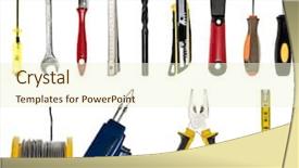  Presentation with hand tools - Amazing theme having isolated different hand tools backdrop and a cream colored foreground