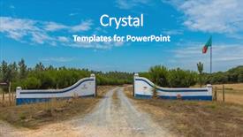  Presentation with road to failure - Theme featuring isolated dirt road in portugal background and a teal colored foreground