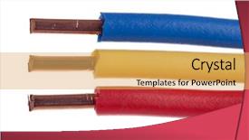  Presentation with electric cable - Colorful slide set enhanced with isolated electric cable on white backdrop and a yellow colored foreground