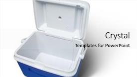  Presentation with spilit cooler - Slide deck with isolated empty cooler with clipping background and a white colored foreground