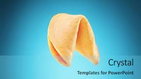  Presentation with fortune cookie - Slide deck featuring isolated fortune cookie on blue background and a arctic colored foreground