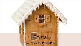  Presentation with gingerbread house - Theme featuring isolated gingerbread house background and a  colored foreground