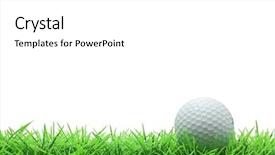  Presentation with golf - Slides having isolated golf ball on green background and a white colored foreground