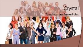  Presentation with groups - Beautiful PPT theme featuring isolated groups united colleagues backdrop and a coral colored foreground