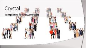  Presentation with groups - Presentation design featuring isolated groups workforce concept background and a sky blue colored foreground