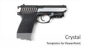  Presentation with gun - Slide set featuring isolated gun on white background background and a white colored foreground