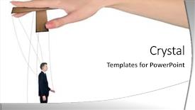  Presentation with control - Presentation theme having isolated hand control business man background and a white colored foreground