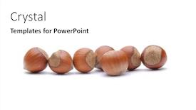  Presentation with few thread bobbin isolated - Presentation design having isolated-hazelnuts background and a white colored foreground