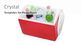  Presentation with chest - Cool new slides with isolated-ice-chest-cooler-filled backdrop and a white colored foreground