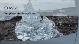  Presentation with iceberg - Presentation theme with isolated iceberg melting on black background and a light blue colored foreground