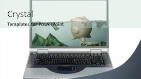  Presentation with drowning - Presentation theme consisting of isolated-laptop-computer background and a soft green colored foreground