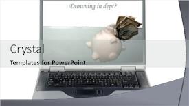  Presentation with drowning - Presentation theme consisting of isolated-laptop-computer and a light gray colored foreground