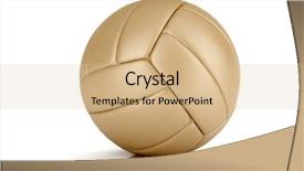  Presentation with volley - Presentation theme having isolated leather volley ball background and a lemonade colored foreground