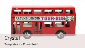  Presentation with bus - Audience pleasing PPT theme consisting of isolated london bus backdrop and a lemonade colored foreground