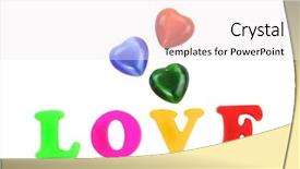  Presentation with heart love - PPT layouts enhanced with isolated love text made with plastic letters and heart pendents background and a white colored foreground