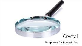  Presentation with magnifying glass - Cool new presentation theme with isolated magnifying glass on white backdrop and a white colored foreground