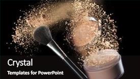  Presentation with brush - PPT theme having isolated make-up powder background and a dark gray colored foreground