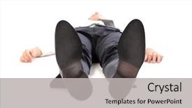  Presentation with body mind and soul - PPT theme featuring isolated man's body lying background and a light gray colored foreground